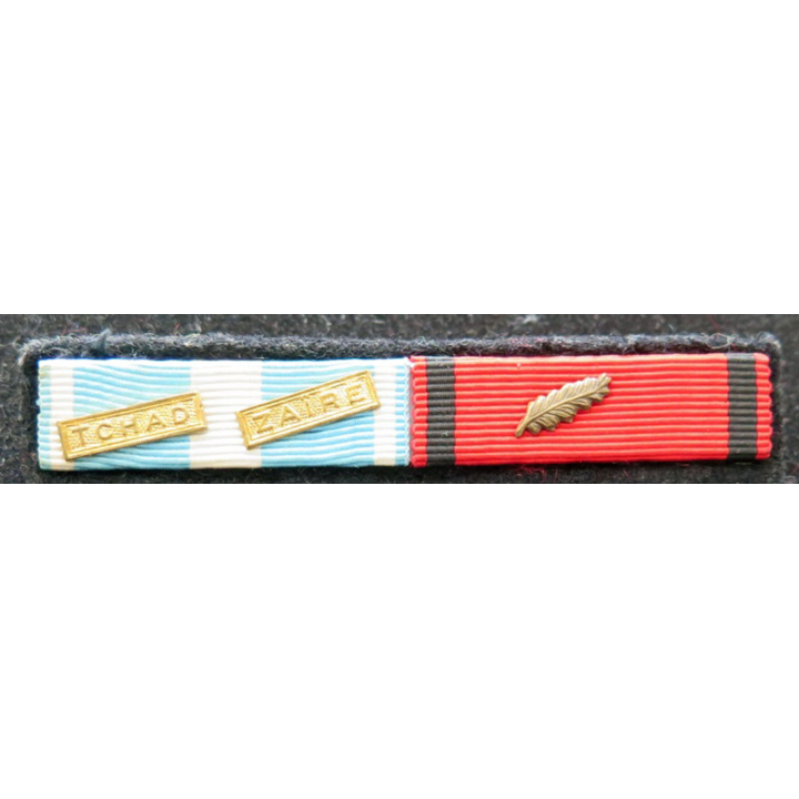 MILITARIA : barrette de rappel de 2 décorations de la Légion