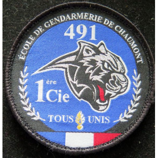 Insigne patch écusson 1° compagnie promo 491 gendarmerie de Chaumont