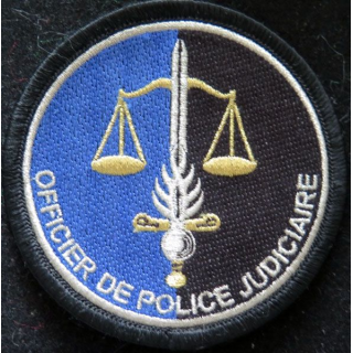 insigne tissé d'officier de police judiciaire sur scratch