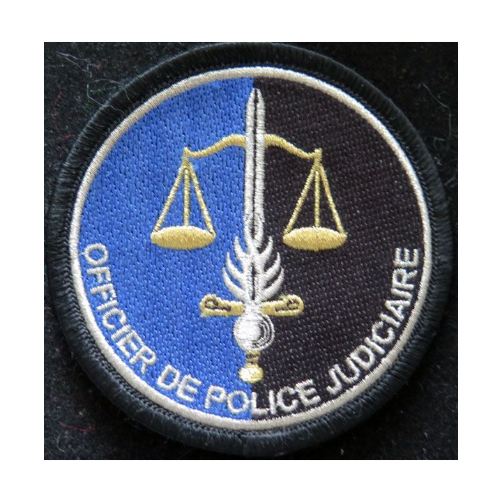 insigne tissé d'officier de police judiciaire sur scratch