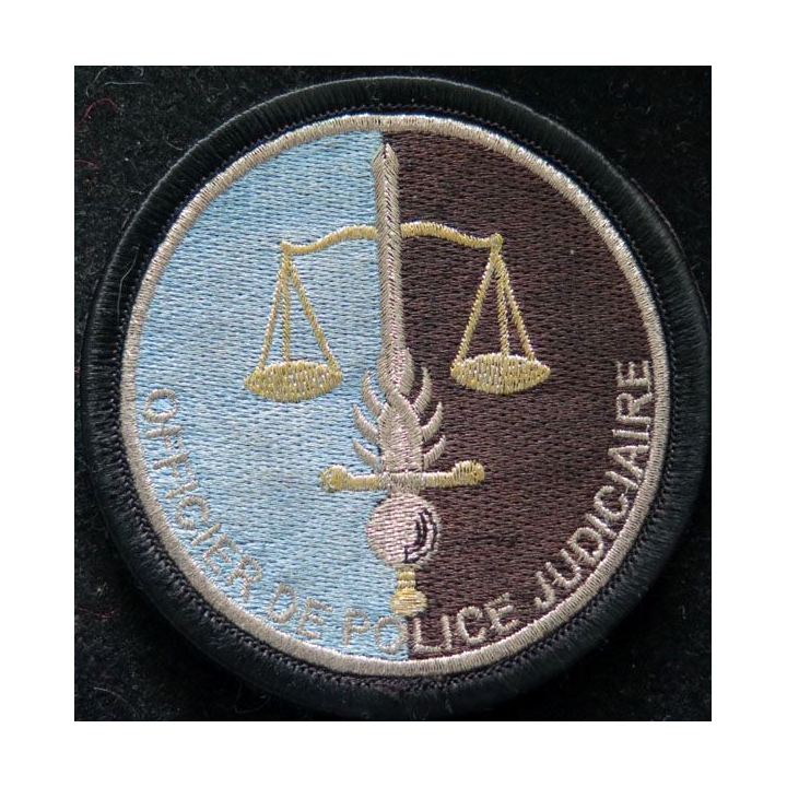 insigne tissé d'officier de police judiciaire sur scratch