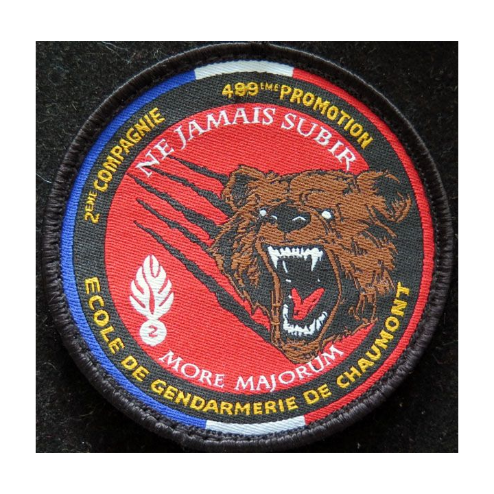 Insigne patch écusson 2° compagnie 489° promo gendarmerie de Chaumont