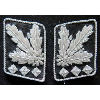 Pattes de col allemand d'Oberstgruppenführer WW2 en canetille argent