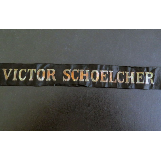 MARINE : bande de bachi de marin " VICTOR SCHOELCHER " longueur 65 cm
