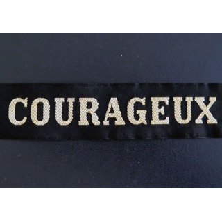 MARINE : bande de bachi de marin " COURAGEUX " longueur 65 cm