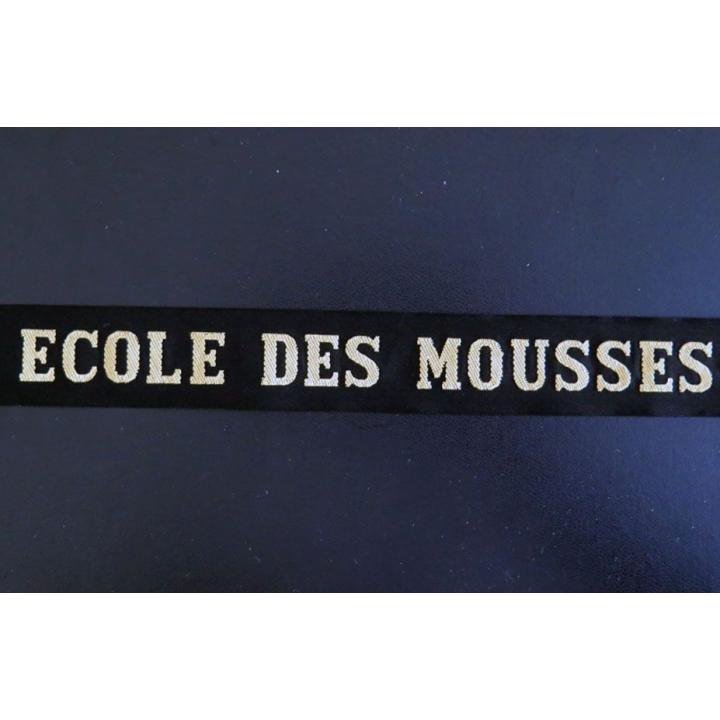 MARINE : bande de bachi de marin " ECOLE DES MOUSSES " longueur 65 cm