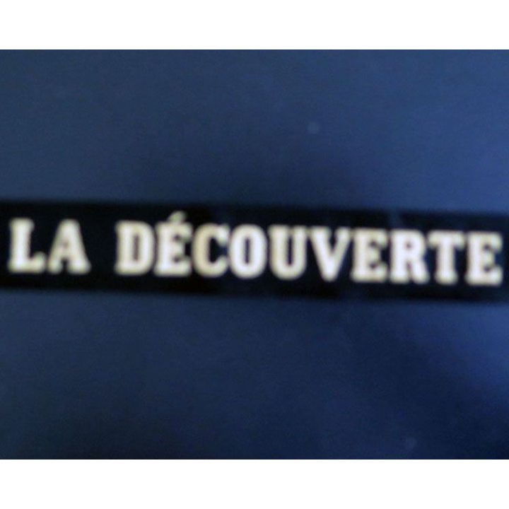 MARINE : bande de bachi de marin " LA DÉCOUVERTE " longueur 65 cm