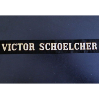 MARINE : bande de bachi de marin " VICTOR SCHOELCHER " longueur 65 cm
