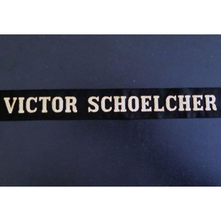 MARINE : bande de bachi de marin " VICTOR SCHOELCHER " longueur 65 cm