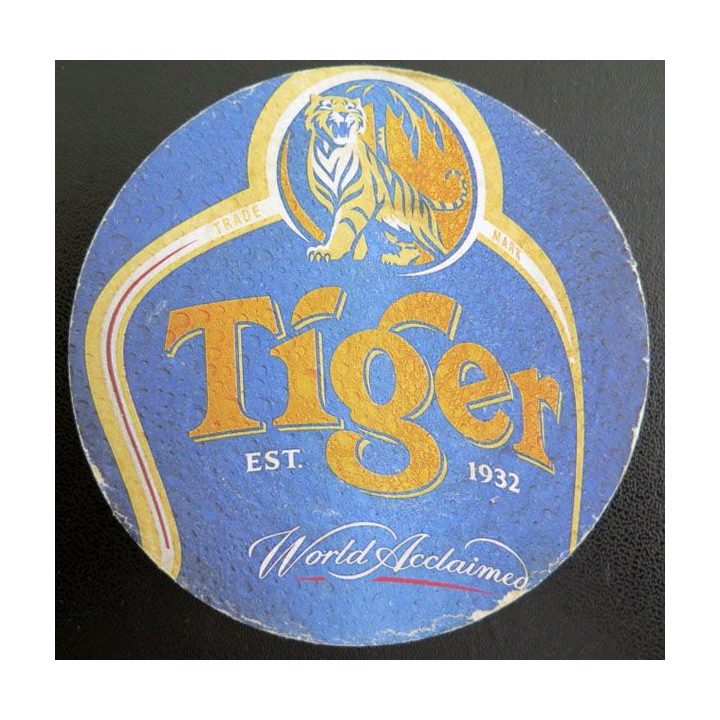 DESSOUS DE VERRE A BIÈRE : Tiger est 1932 world accaimed 