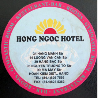 DESSOUS DE VERRE A BIÈRE : Hong Ngoc Hptel Hanoï 