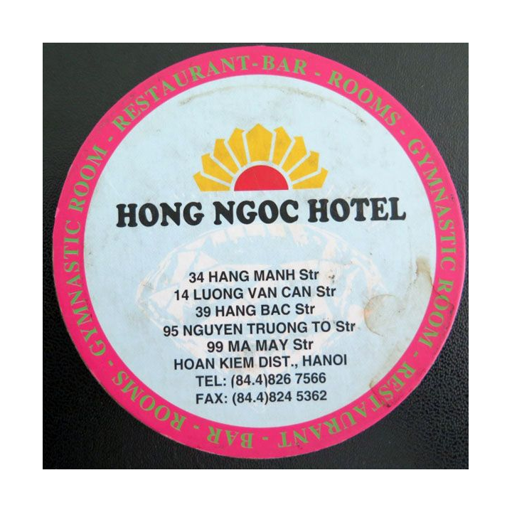 DESSOUS DE VERRE A BIÈRE : Hong Ngoc Hptel Hanoï 