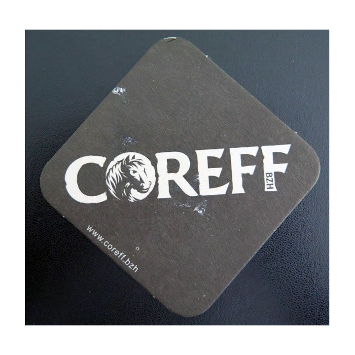 DESSOUS DE VERRE A BIÈRE : Coreff bière bretonne de largeur 9 cm