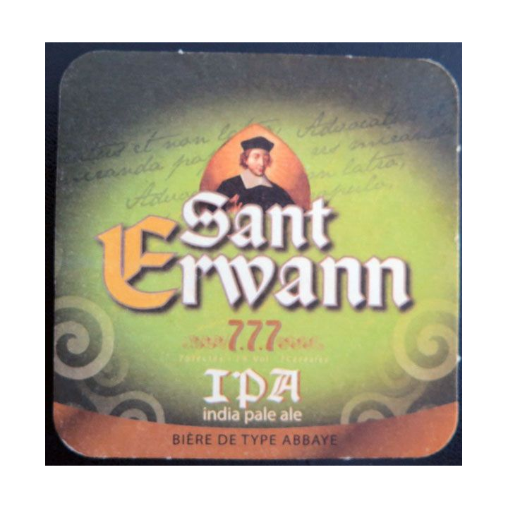 DESSOUS DE VERRE A BIÈRE : Sant Erwann de largeur 9 cm