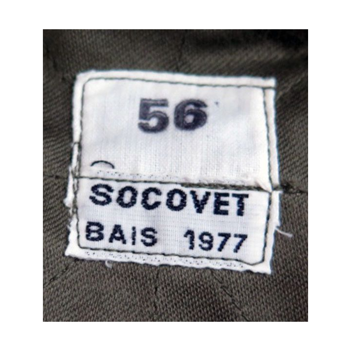 casquette française vert armé de taille 56 Socovet Bais 1977