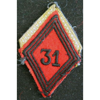 LOSANGE DE BRAS MODÈLE 45 : sergent du 31° Régiment d'artillerie 