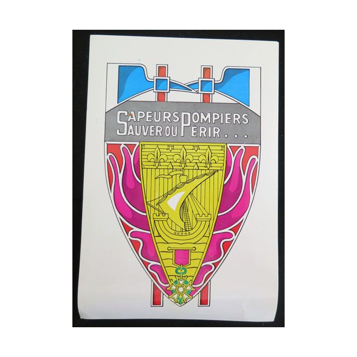 Autocollant BSPP sapeurs pompiers de Paris 16 x 24 cm