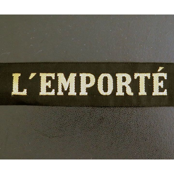 MARINE : bande de bachi de marin " L'EMPORTÉ " longueur 65 cm