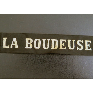 MARINE : bande de bachi de marin "LA BOUDEUSE " longueur 65 cm