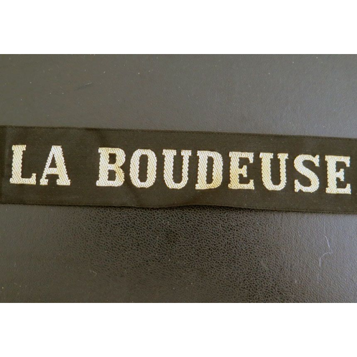 MARINE : bande de bachi de marin "LA BOUDEUSE " longueur 65 cm