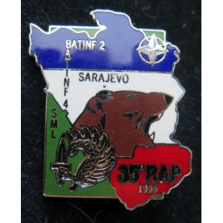 Insigne de la SML du 35° régiment d'artillerie parachutiste à Sarajevo