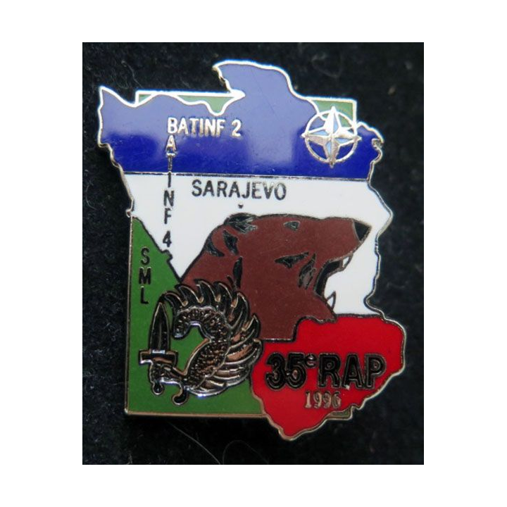 Insigne de la SML du 35° régiment d'artillerie parachutiste à Sarajevo