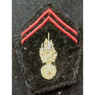 Soutache ( insigne de col ) du Génie en cannetille sur drap vert armée