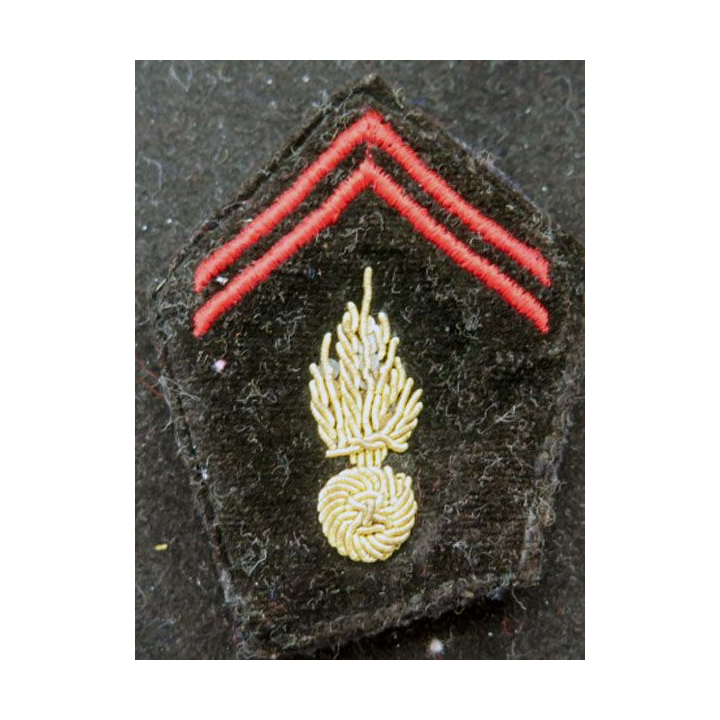 Soutache ( insigne de col ) du Génie en cannetille sur drap vert armée