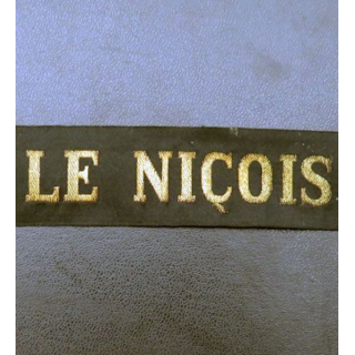 MARINE : bande de bachi de marin " LE NIÇOIS " fils  métalliques