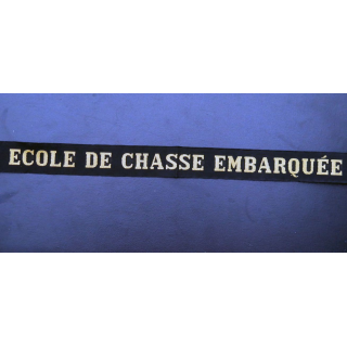 MARINE : bande de bachi de marin " ECOLE DE CHASSE EMBARQUÉE " longueur 65 cm fils dorés
