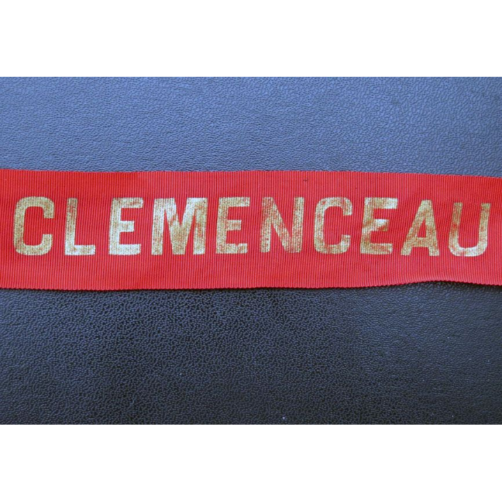 bande de bachi de marin fantaisie CLEMENCEAU peint sur bandeau rouge
