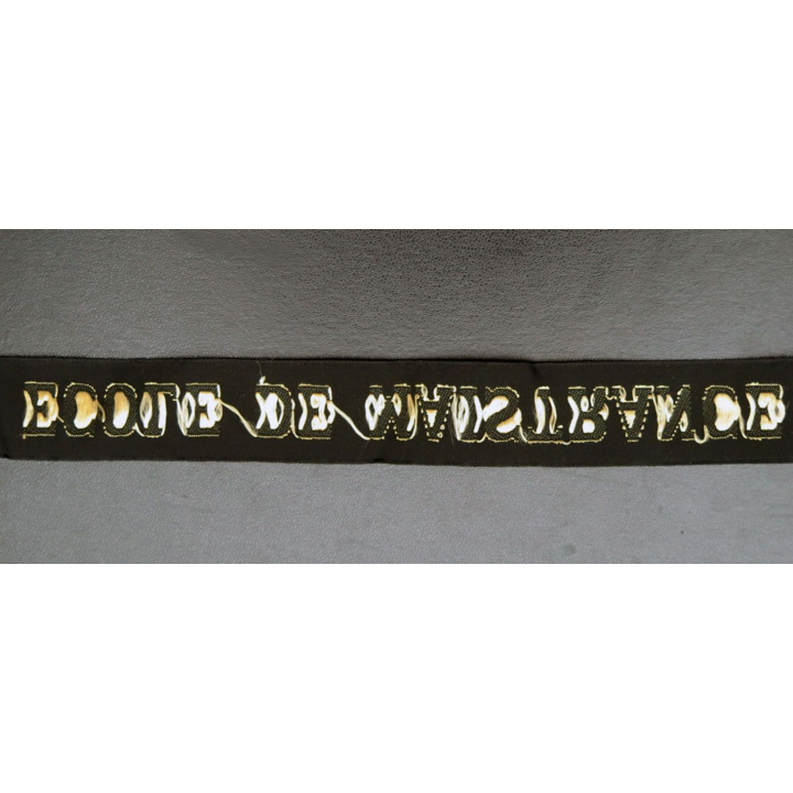 MARINE : bande de bachi de marin " ECOLE DE MAISTRANCE " longueur 65 cm fils dorés
