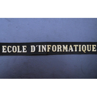 MARINE : bande de bachi de marin " ECOLE D'INFORMATIQUE " longueur 65 cm fils dorés