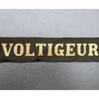 MARINE : bande de bachi de marin " VOLTIGEUR " longueur 65 cm fils dorés