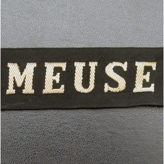 MARINE : bande de bachi de marin " MEUSE " longueur 65 cm fils dorés