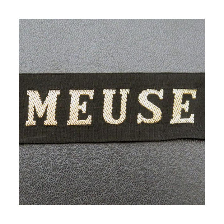 MARINE : bande de bachi de marin " MEUSE " longueur 65 cm fils dorés