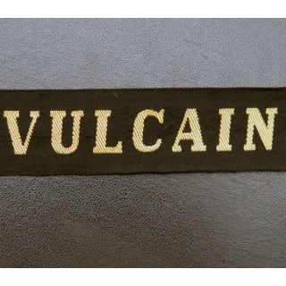 MARINE : bande de bachi de marin " VULCAIN " longueur 65 cm fils dorés