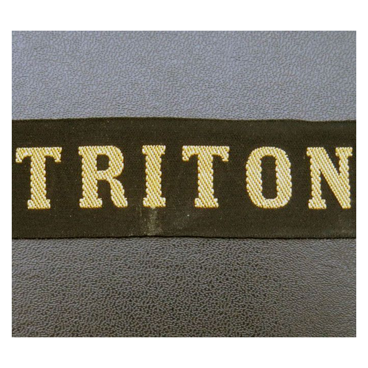 MARINE : bande de bachi de marin " TRITON " longueur 65 cm fils dorés
