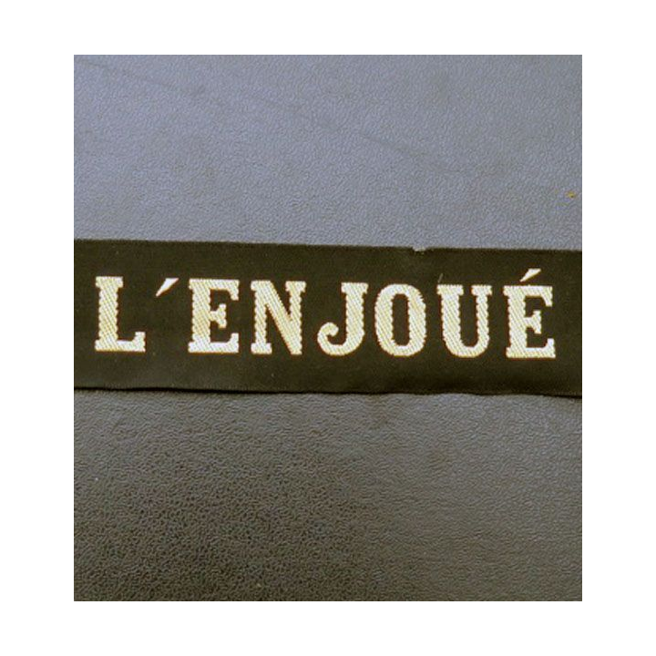 MARINE : bande de bachi de marin " L'ENJOUÉ " longueur 65 cm fils dorés