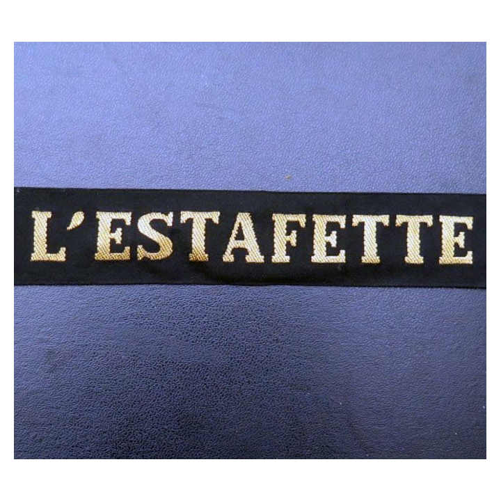 MARINE : bande de bachi de marin " L'ESTAFETTE " longueur 65 cm fils métalliques