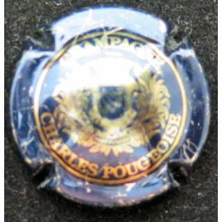 Capsule Muselet de champagne Pougeoise Charles n°3 bleu métallisé et or