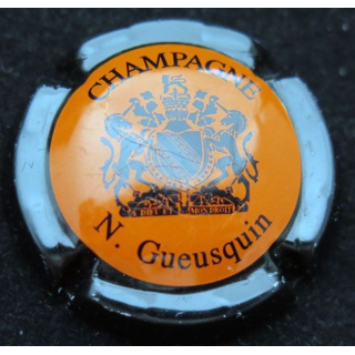 Capsule Muselet de bouteille de champagne N. Gueusquin orange et noir