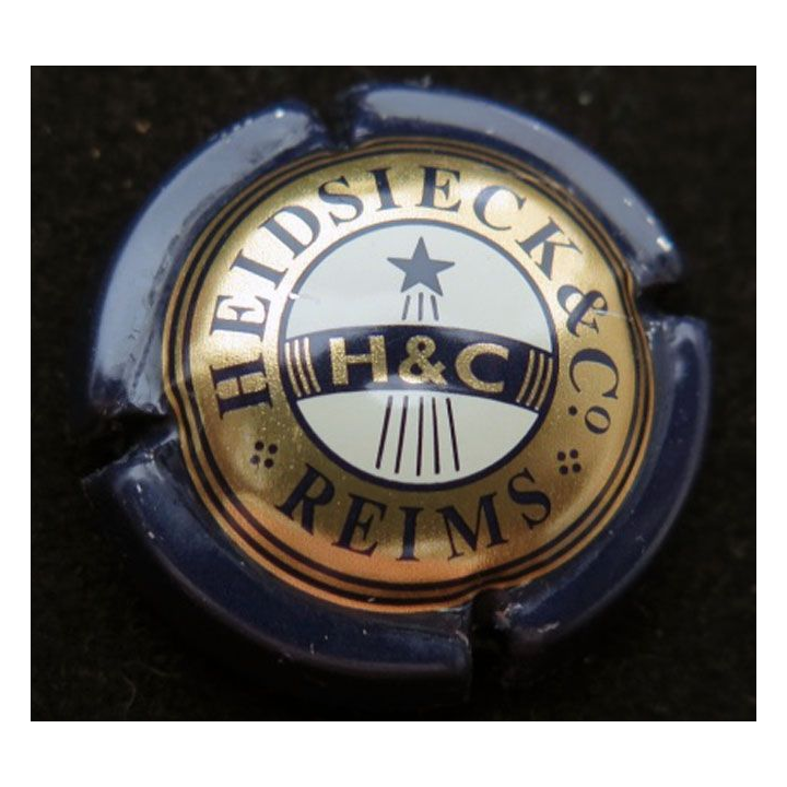 Muselet de champagne Heidsieck n° 66b contour bleu nuit centre blanc