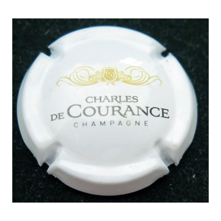 Capsule Muselet de champagne Charles de Courance n°4 blanc noir et or