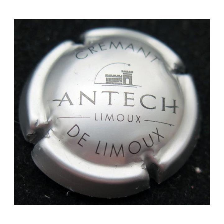 Capsule Muselet de bouteille de Crémant ANTECH de LIMOUX n° 12 argent et noir