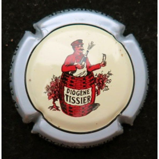 Capsule Muselet de champagne Tissier-Diogène n° 8a fond crème ctr argent