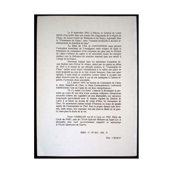 Si t'y crains t'es foutu. 4ème Bataillon de Choc écrit par Victor Loizillon aux éditions des Grands Ducs - 0415