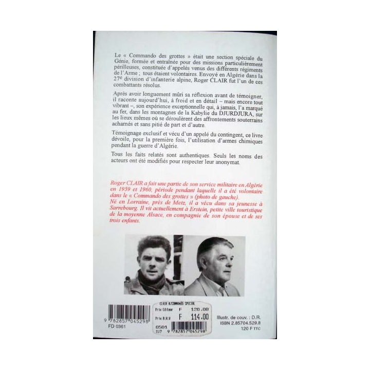 Commando spécial Algérie 1959 - 1960 écrit par Roger Clair aux éditions Pygmalion - 0463