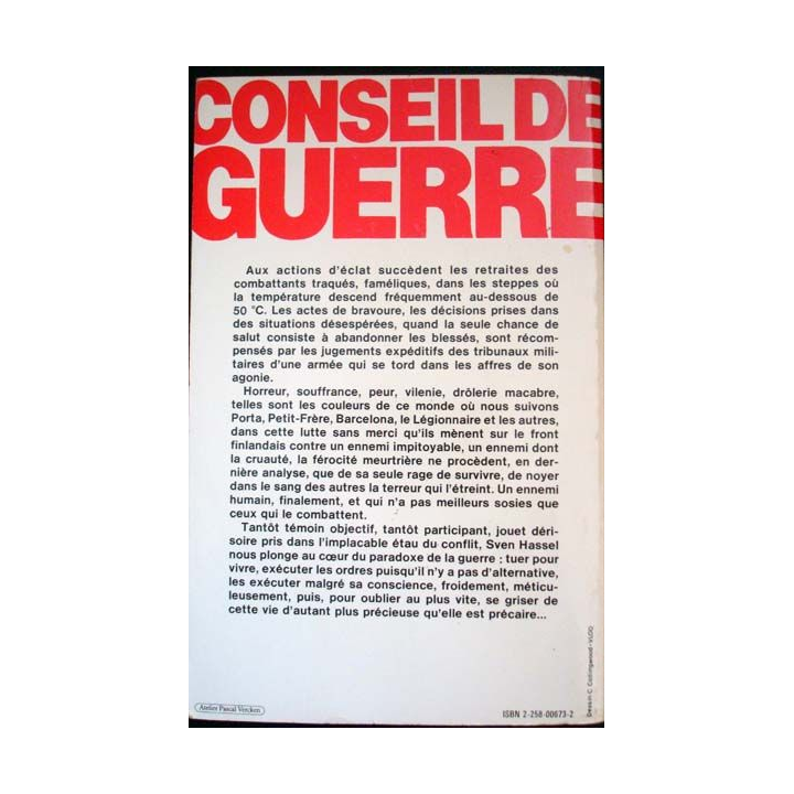 Conseil de guerre - Roman écrit par Sven Hassel aux éditions Presses de la Cité - 0512