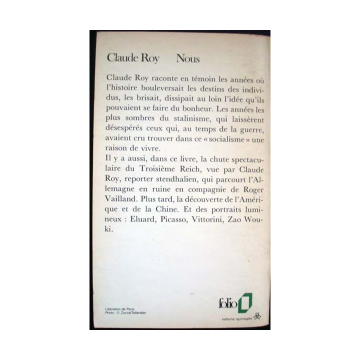 Nous écrit par Claude Roy aux éditions Folio - 0527